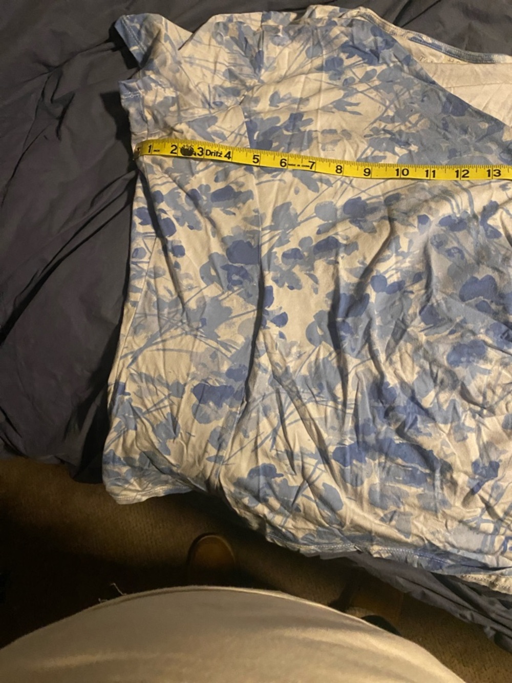 Talbots Blue and White Wrap Blouse Short Sleeve - Picture 6 of 8